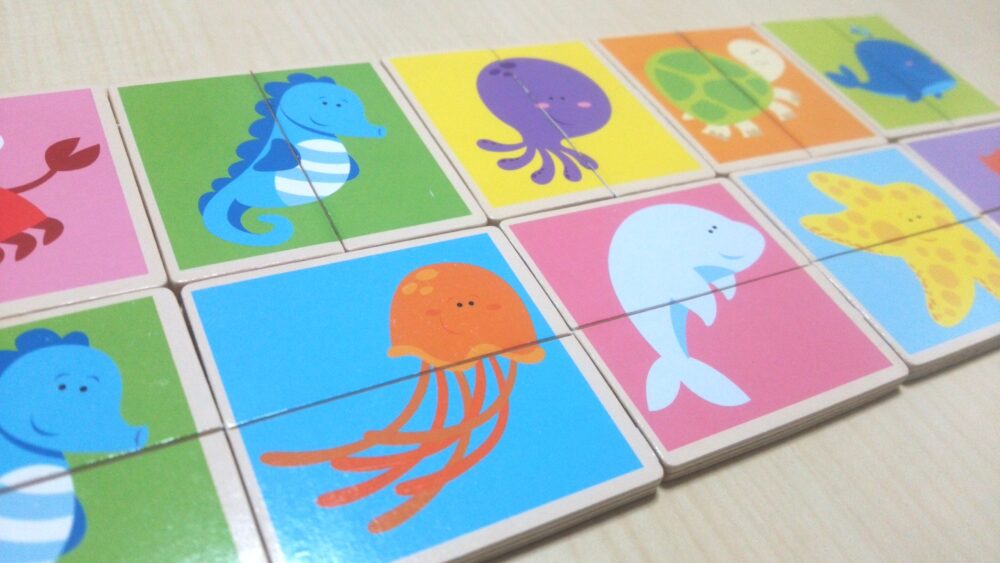 ２～３歳児さんのレッスンで使っている『絵合わせカード』４種